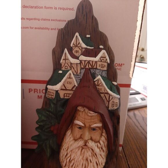 Set 2 Beautiful Ceramic Rustic Santa Bavarian Christmas St Nick 10" Decorations - Picture 2 of 6